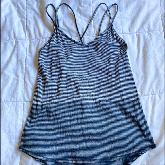 lululemon athletica Tops - Crisscross Lululemon striped tank top EUC